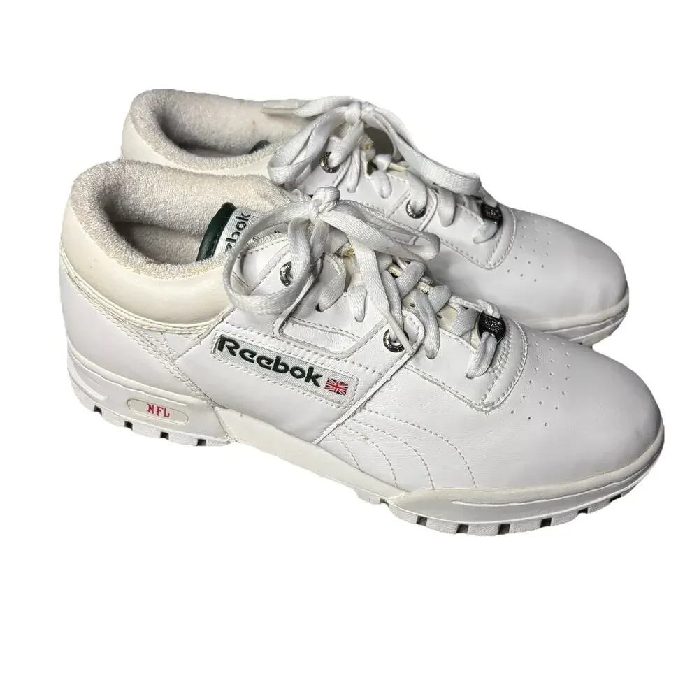 Vintage Reebok Classics NFL Green Bay Packers Workout Lo Mens Size 9 White Green